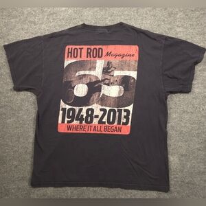 Hot Rod Magazine 65th Anniversary Tee 1948-2013 XL Black Fruit of the Loom
